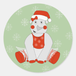 illusima Ballerina Rhino - kerstschilfers Ronde Sticker