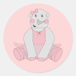 illusima Ballerina Rhino Lichtroze Ronde Sticker