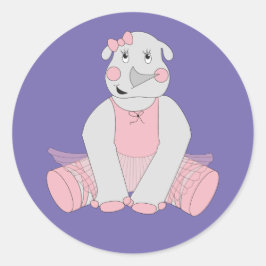 illusima Ballerina Rhino Paars Ronde Sticker