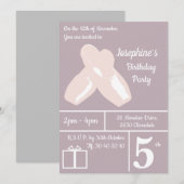 illusima Ballerina Shoes Mauve Birthday Kaart (Voorkant / Achterkant)