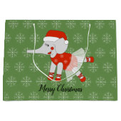illusima Ballet Elephant Kerstmis Snowflake Green Groot Cadeauzakje (Voorkant)