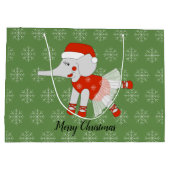 illusima Ballet Elephant Kerstmis Snowflake Green Groot Cadeauzakje (Achterkant)