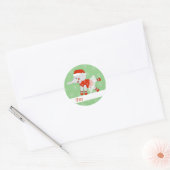 illusima Ballet Elephant Kerstmis Snowflake Green Ronde Sticker (Envelop)
