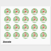 illusima Ballet Elephant Kerstmis Snowflake Green Ronde Sticker (Vel)