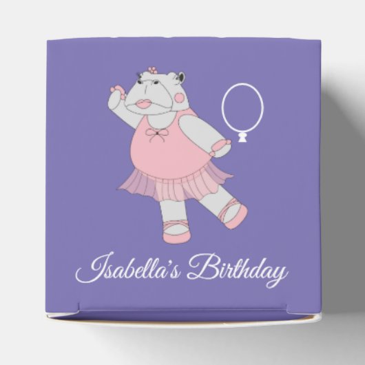 illusima Ballet Hippo Ballon Pattern Paars Bedankdoosjes (Bovenkant)