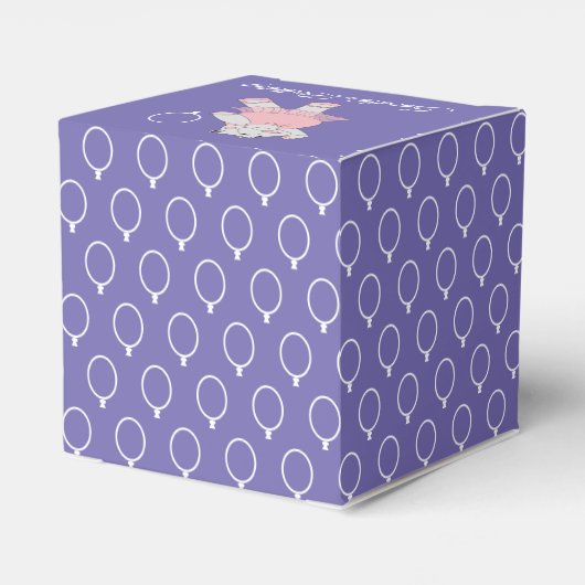 illusima Ballet Hippo Ballon Pattern Paars Bedankdoosjes (Achterkant)