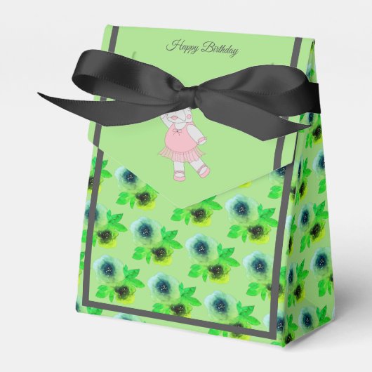illusima Ballet Hippo Limoen Flowers Birthday Gift Bedankdoosjes (Voorkant Zijde)