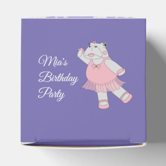 illusima Ballet Hippo Pattern Paars Birthday Bedankdoosjes (Bovenkant)