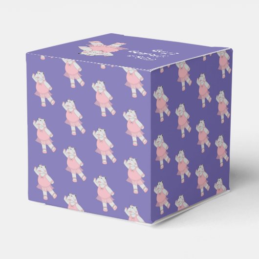 illusima Ballet Hippo Pattern Paars Birthday Bedankdoosjes (Achterkant)