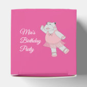 illusima Ballet Hippo Pattern Pink Birthday Party Bedankdoosjes (Bovenkant)