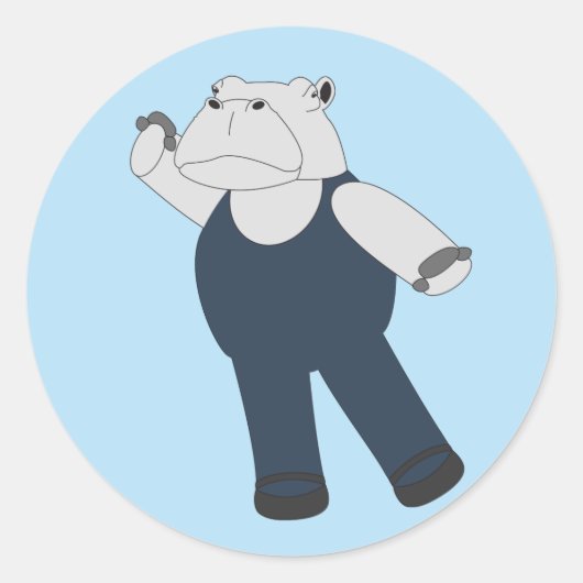 illusima Ballet Hippo Ronde Sticker (Voorkant)