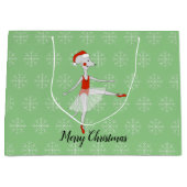 illusima Ballet Muis Kerst Sneeuwvlokken Groen Groot Cadeauzakje (Voorkant)