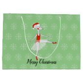 illusima Ballet Muis Kerst Sneeuwvlokken Groen Groot Cadeauzakje (Achterkant)