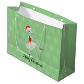 illusima Ballet Muis Kerst Sneeuwvlokken Groen Groot Cadeauzakje (Voorkant Gekanteld)