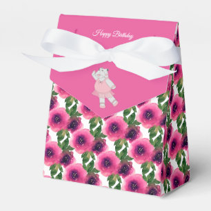 illusima Ballet Nijlpaard Roze Rozen Verjaardagsca Bedankdoosjes