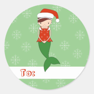 illusima Ballet Zeemeermin Kerst Sneeuwvlokken Gro Ronde Sticker