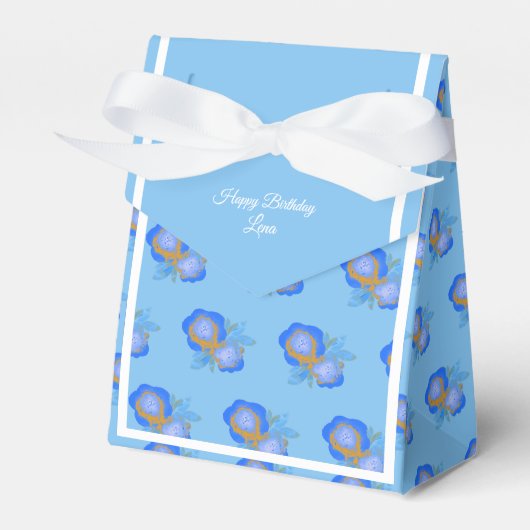 illusima Blue Golden Roos Blue Birthday Gift/ Bedankdoosjes (Voorkant Zijde)