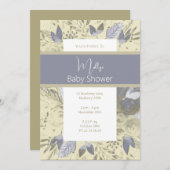 illusima Boho Aquarel Bloemen Baby shower Kaart (Voorkant / Achterkant)
