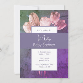 illusima Boho aquarel Tulpen Baby shower Kaart