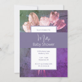 illusima Boho aquarel Tulpen Baby shower Kaart