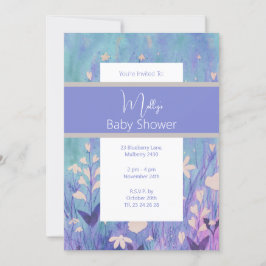 illusima Boho aquarel Wild Flowers Baby shower Kaart