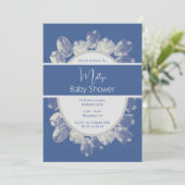 illusima Boho Blue Cream Tulpen Baby shower Kaart (Staand voorkant)