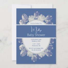 illusima Boho Blue Cream Tulpen Baby shower Kaart