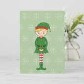 Illusima Boy Elf Snowflakes Groene Kerst Kaart (Staand voorkant)