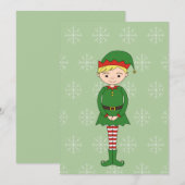 Illusima Boy Elf Snowflakes Groene Kerst Kaart (Voorkant / Achterkant)