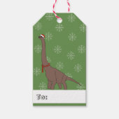 illusima Brown Brontosaurus kerstsnowflakes Cadeaulabel (Voorkant)