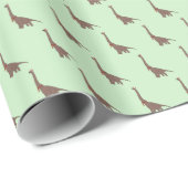 illusima Brown Dinosaurus Christmas Green Cadeaupapier (Rol Hoek)