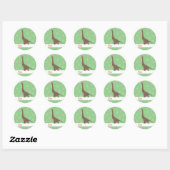 illusima Bruine Langnek Dinosaurus Kerstmis Ronde Sticker (Vel)
