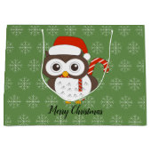 illusima Candy Cane Owl Kerstmis Snowflake Green Groot Cadeauzakje (Voorkant)