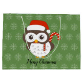 illusima Candy Cane Owl Kerstmis Snowflake Green Groot Cadeauzakje (Achterkant)