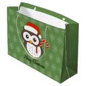 illusima Candy Cane Owl Kerstmis Snowflake Green Groot Cadeauzakje (Achterkant Gekanteld)