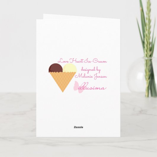 illusima Choc Banana Ice-Cream Blue Birthday Kaart (Achterkant)