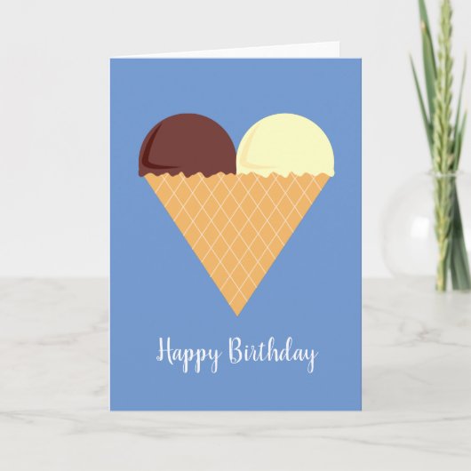 illusima Choc Banana Ice-Cream Blue Birthday Kaart (Voorkant)