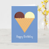 illusima Choc Banana Ice-Cream Blue Birthday Kaart (Gele Bloem)