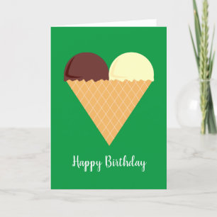illusima Choc Banana Ice-Cream Green Birthday Kaar Kaart