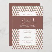 illusima Chocolade Cherry Cupcake 1e Verjaardag Kaart (Voorkant / Achterkant)