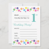 illusima Circles, Turquoise, 1e verjaardag Kaart (Voorkant)