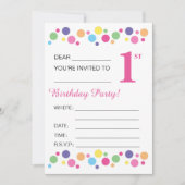 illusima Cirkels, Roze Achterkant, 1e Verjaardagsf Kaart (Voorkant)