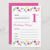 illusima Cirkels, Roze Achterkant, 1e Verjaardagsf Kaart (Voorkant / Achterkant)