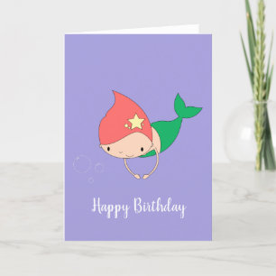 illusima Cotton Snoep Mermaid Paars Birthday Kaart