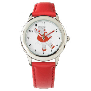 illusima Dansende Hippo Red Kinder Watch Horloge
