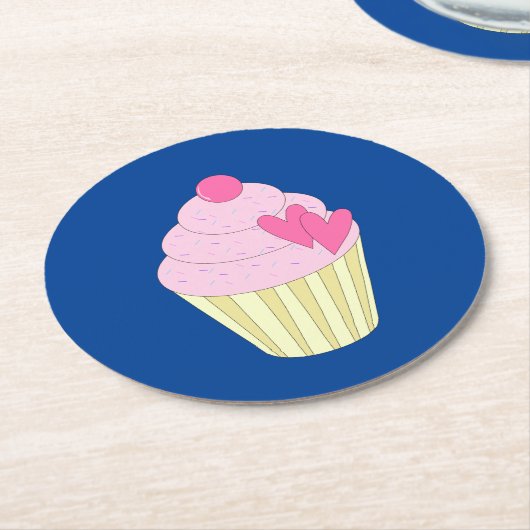 illusima Dark Blue Ronde Kartonnen Onderzetter (Gebogen)