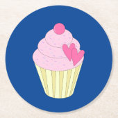 illusima Dark Blue Ronde Kartonnen Onderzetter (Voorkant)