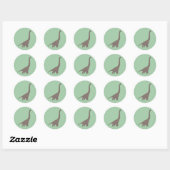 illusima Dinosaur Groen Ronde Sticker (Vel)