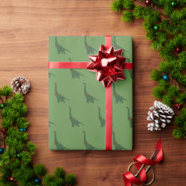 illusima Dinosaur Kerstmis Groen Cadeaupapier