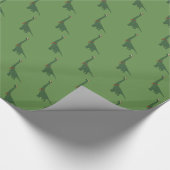 illusima Dinosaurus Christmas Green Cadeaupapier (Hoek)